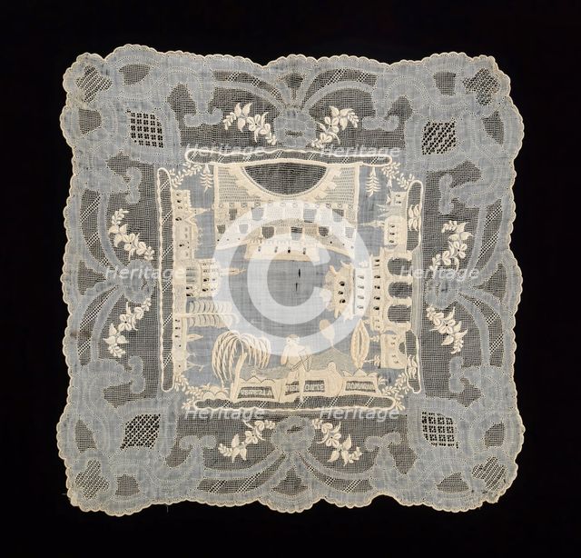 Handkerchief, Italian, third quarter 19th century. Creator: Unknown.