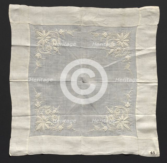 Handkerchief, late 1800s. Creator: Unknown.