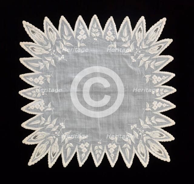 Handkerchief, probably American, second quarter 19th century. Creator: Unknown.