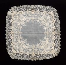 Handkerchief, probably French, 1850-70. Creator: Unknown