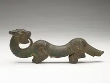 Handle in the form of a dragon from a bronze..., Eastern Zhou dynasty, late 6th-early 5th cent BCE. Creator: Unknown