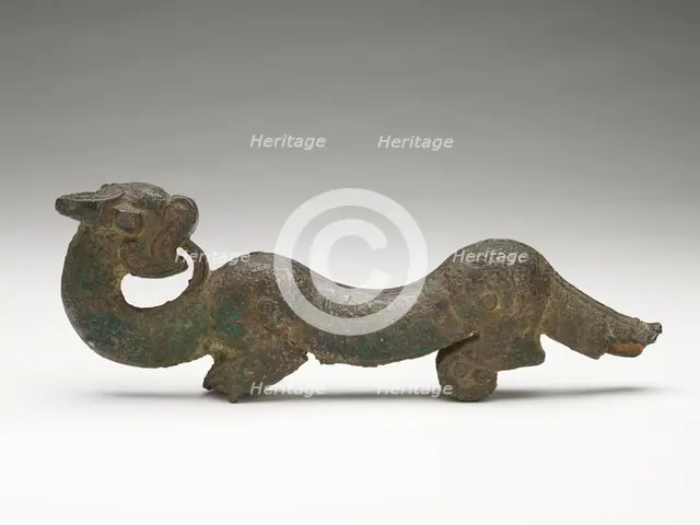 Handle in the form of a dragon from a bronze..., Eastern Zhou dynasty, late 6th-early 5th cent BCE. Creator: Unknown.