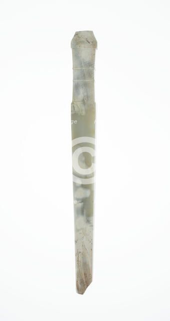 Handle-Shaped Jade, Shang or Western Zhou period, 2nd-early 1st millennium B.C. Creator: Unknown.