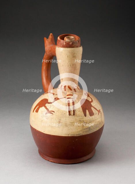 Handle Spout Jug with Fineline Bird Motifs, 100 B.C./A.D. 500. Creator: Unknown.
