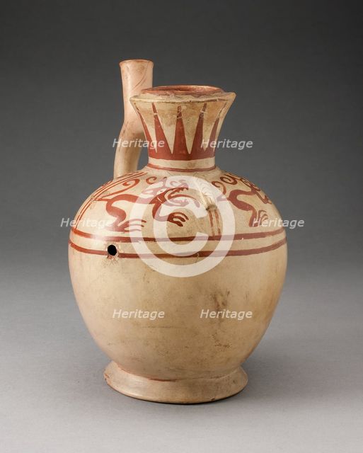 Handle Spout Jug with Quadruped Motifs, 100 B.C./A.D. 500. Creator: Unknown.