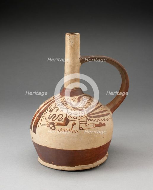 Handle Spout Vessel with Fineline Bird Motifs, 100 B.C./A.D. 500. Creator: Unknown.
