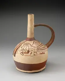Handle Spout Vessel with Fineline Bird Motifs, 100 B.C./A.D. 500. Creator: Unknown