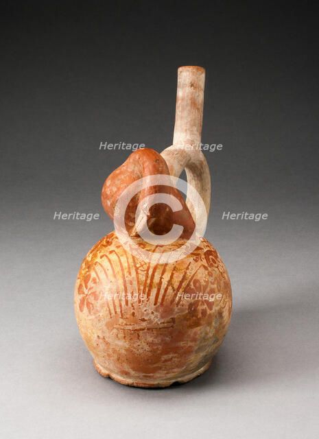 Handle Spout Vessel with Resting Bird, 100 B.C./A.D. 500. Creator: Unknown.