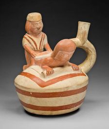 Handle Spout Vessel Depicting an Erotic Scene, 100 B.C./A.D. 500. Creator: Unknown