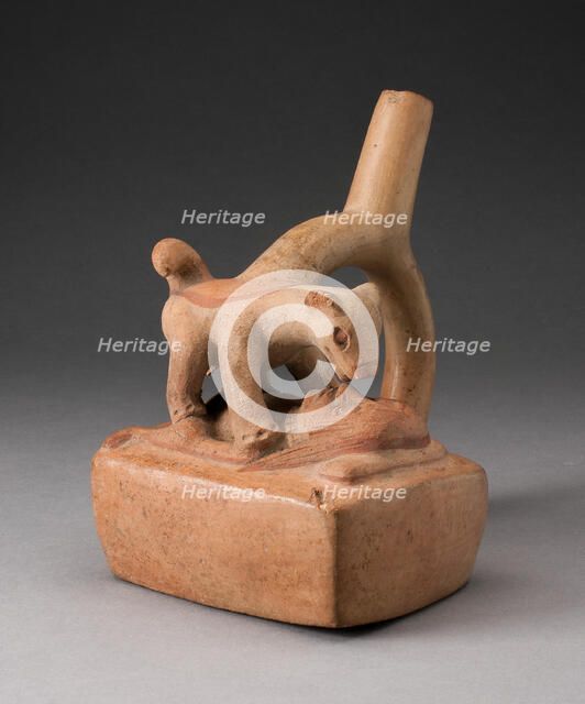 Handle Spout Vessel Depicting Bestiality, 100 B.C./A.D. 500. Creator: Unknown.