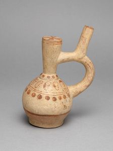 Handle Spout Vessel Depicting Rows of Beans and Dots, 100 B.C./A.D. 500. Creator: Unknown