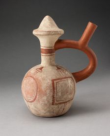 Handle Spout Vessel in the Form of a Mace with Fineline Mace and Shield Motifs, 100 B.C./A.D. 500. Creator: Unknown
