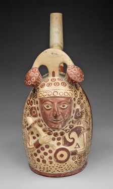 Handle Spout Vessel in the Form of a Bean Warrior, 100 B.C./A.D. 500. Creator: Unknown