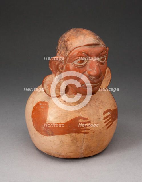 Handle Spout Vessel in the Form of a Figure with Modeled Head, Spout Missing, 100 B.C./A.D. 500. Creator: Unknown.