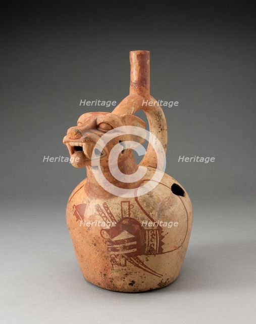 Handle Spout Vessel in the Form of a Fox Warrior, 100 B.C./A.D. 500. Creator: Unknown.