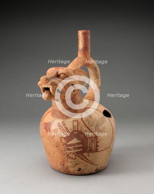 Handle Spout Vessel in the Form of a Fox Warrior, 100 B.C./A.D. 500. Creator: Unknown.