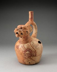 Handle Spout Vessel in the Form of a Fox Warrior, 100 B.C./A.D. 500. Creator: Unknown