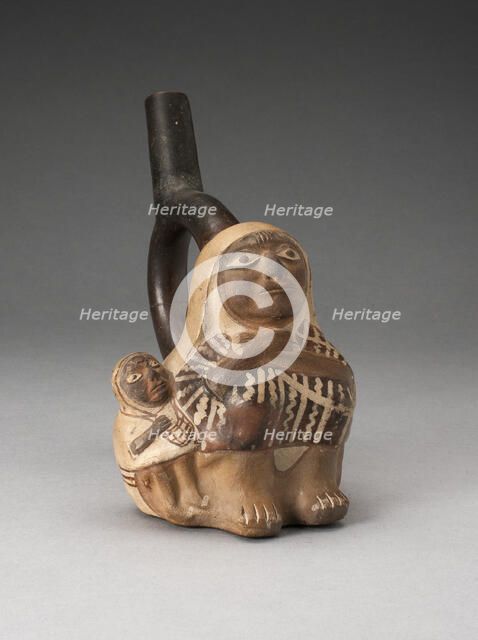 Handle Spout Vessel in the Form of a Woman and Child, 100 B.C./A.D. 500. Creator: Unknown.