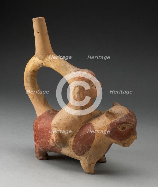 Handle Spout Vessel in the Form of a Woman Riding a Llama, 100 B.C./A.D. 500. Creator: Unknown.