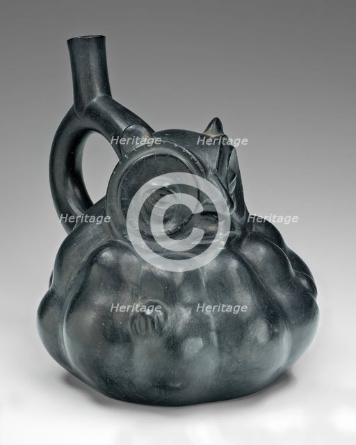 Handle Spout Vessel in the Form of an Owl with a Gourd-Like Body, 100 B.C./A.D. 500. Creator: Unknown.
