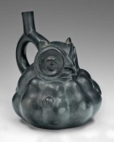 Handle Spout Vessel in the Form of an Owl with a Gourd-Like Body, 100 B.C./A.D. 500. Creator: Unknown