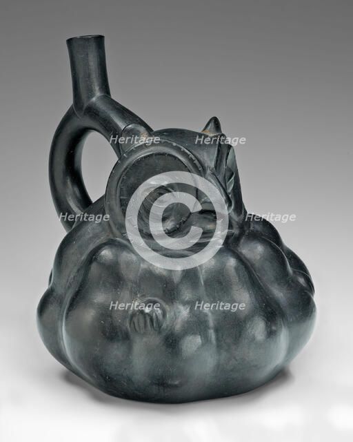 Handle Spout Vessel in the Form of an Owl with a Gourd-Like Body, 100 B.C./A.D. 500. Creator: Unknown.