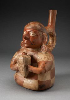 Handle Spout Vessel in the Form of Seated Musician Holding Conch Trumpet, 100 B.C./A.D. 500. Creator: Unknown