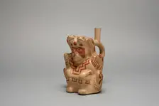 Handle Spout Vessel in the Form of Stitting Figure, Possibly Ai-Apec, 100 B.C./A.D. 500. Creator: Unknown
