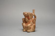 Handle Spout Vessel in the Form of Stitting Figure, Possibly Ai-Apec, 100 B.C./A.D. 500. Creator: Unknown