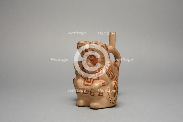 Handle Spout Vessel in the Form of Stitting Figure, Possibly Ai-Apec, 100 B.C./A.D. 500. Creator: Unknown.