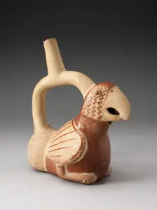 Handle Spout Vessel in Form of a Parrot, 100 B.C./A.D. 500. Creator: Unknown