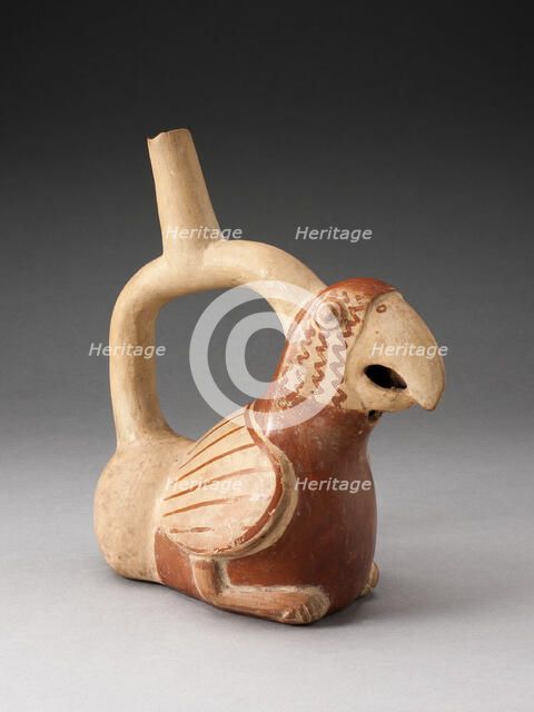 Handle Spout Vessel in Form of a Parrot, 100 B.C./A.D. 500. Creator: Unknown.