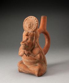 Handle Spout Vessel in Form of a Royal Messenger with the Head of a Fox, 100 B.C./A.D. 500. Creator: Unknown