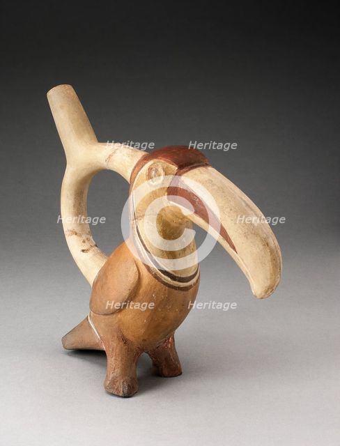 Handle Spout Vessel in Form of a Toucan, 100 B.C./A.D. 500. Creator: Unknown.