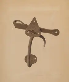 Handled Door Latch, 1940. Creator: Alexander Anderson
