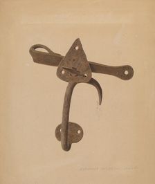 Handled Door Latch, 1940. Creator: Alexander Anderson
