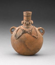 Handled Flask Depicting Abstract Figure, A.D. 500/800. Creator: Unknown