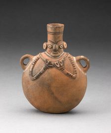Handled Flask Depicting Abstract Figure, A.D. 500/800. Creator: Unknown