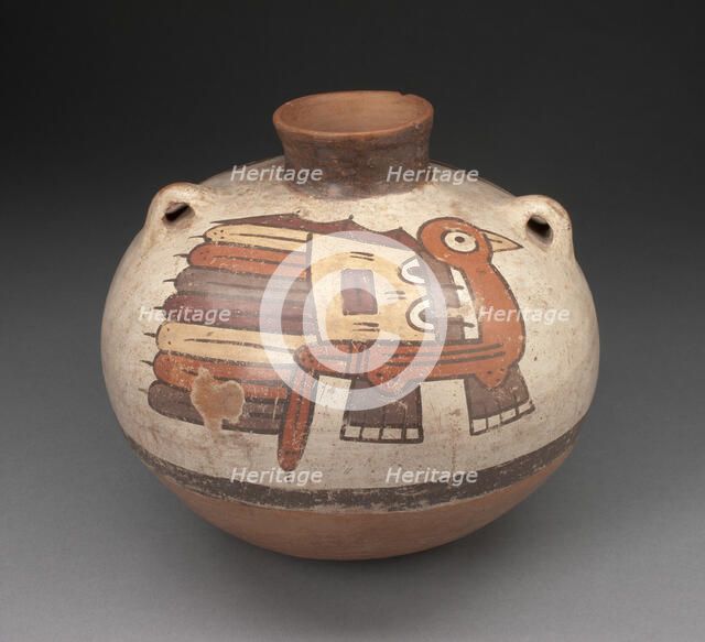 Handled Jar Depicing Abstract Bird, 180 B.C./A.D. 500. Creator: Unknown.