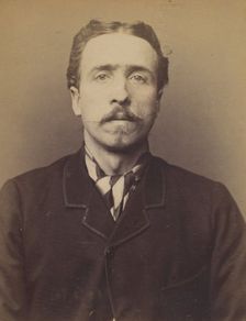 Handrock. Frédéric(k). Vilhem. 34 ans, né à Lyeck (Allemagne). Doreur sur bois. Anarchiste..., 1894. Creator: Alphonse Bertillon