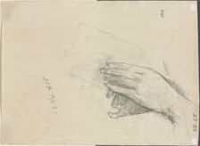 Hands Holding a Book (verso), 1889. Creator: Childe Hassam (American, 1859-1935)