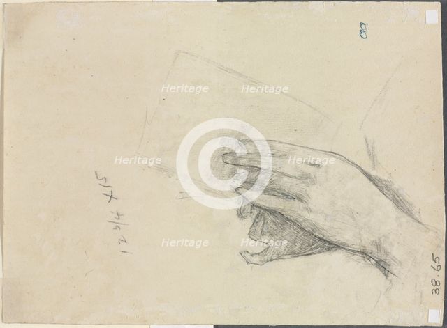 Hands Holding a Book (verso), 1889. Creator: Childe Hassam (American, 1859-1935).