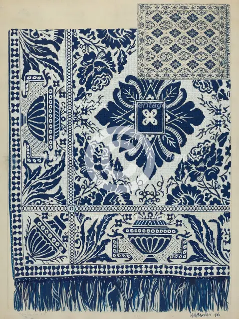 Handwoven Coverlet, 1936. Creator: Hazel Sheckler.