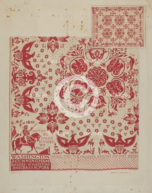Handwoven Coverlet, 1936. Creator: Howard H. Sherman.