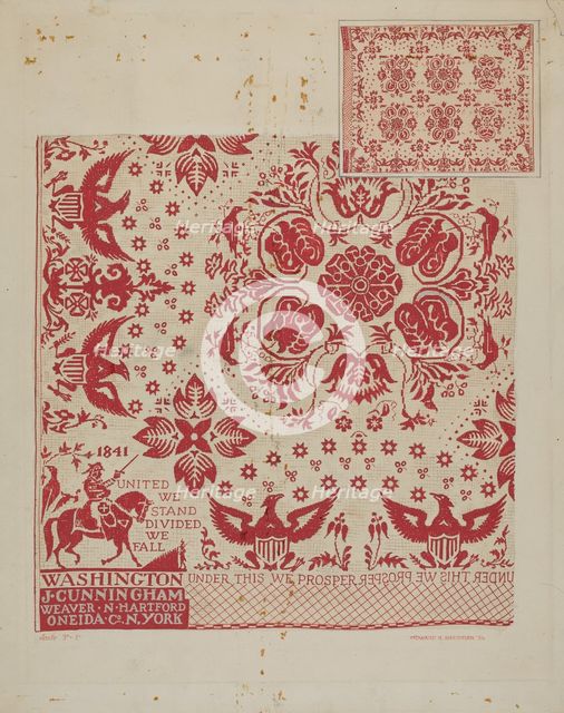 Handwoven Coverlet, 1936. Creator: Howard H. Sherman.