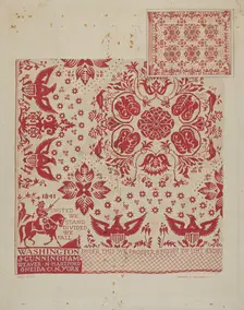 Handwoven Coverlet, 1936. Creator: Howard H. Sherman