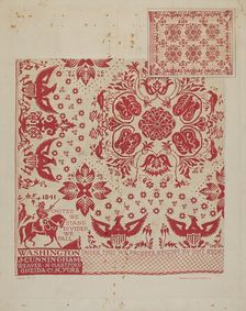 Handwoven Coverlet, 1936. Creator: Howard H. Sherman