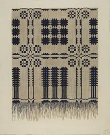 Handwoven Coverlet, c. 1940. Creator: Fred Hassebrock