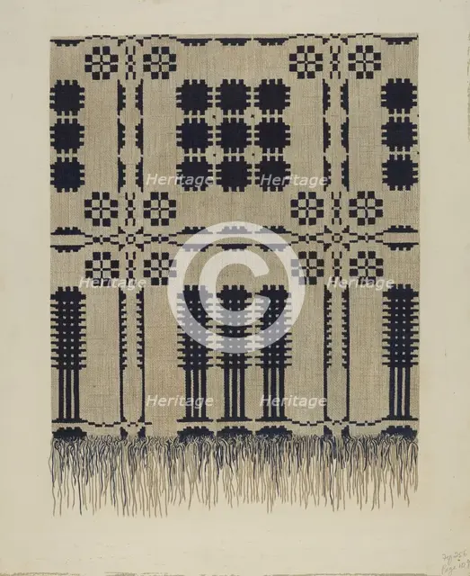 Handwoven Coverlet, c. 1940. Creator: Fred Hassebrock.