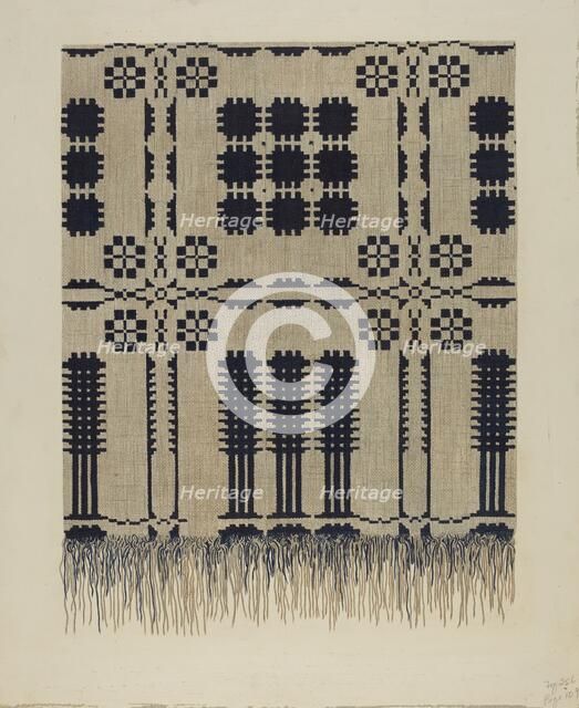 Handwoven Coverlet, c. 1940. Creator: Fred Hassebrock.